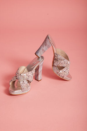 3D Sequin Flower Heels