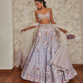 PRINTED 3D FLOWER LEHENGA WITH BLOUSE
