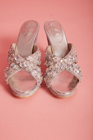 3D Sequin Flower Heels