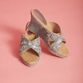 Print Cross Strap Heels