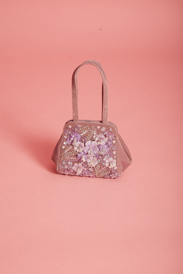 Lilac 3D Flower Bag With Handle