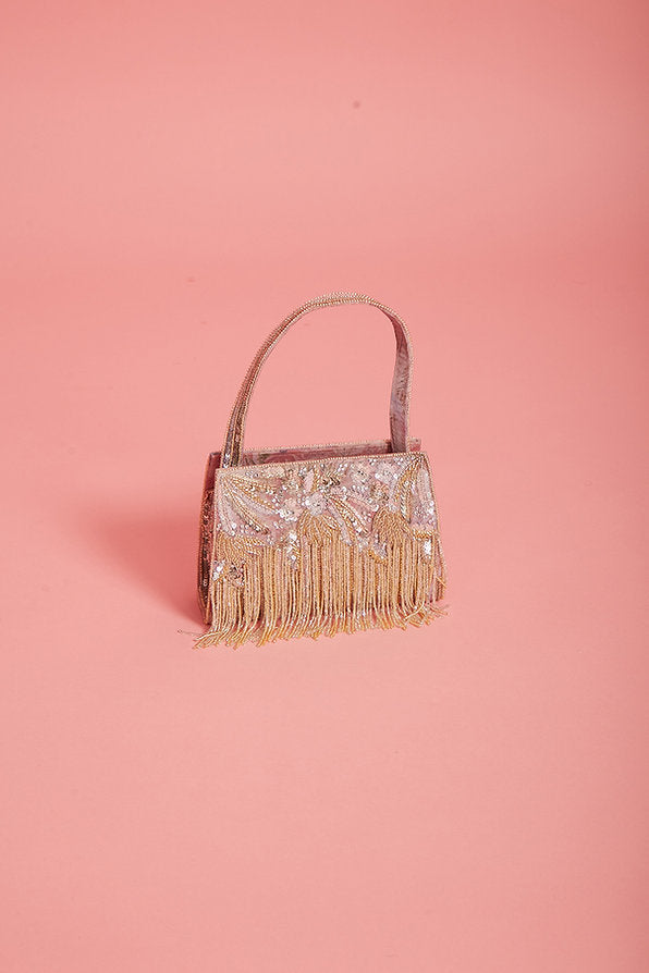 Lilac Print Tassel Bag